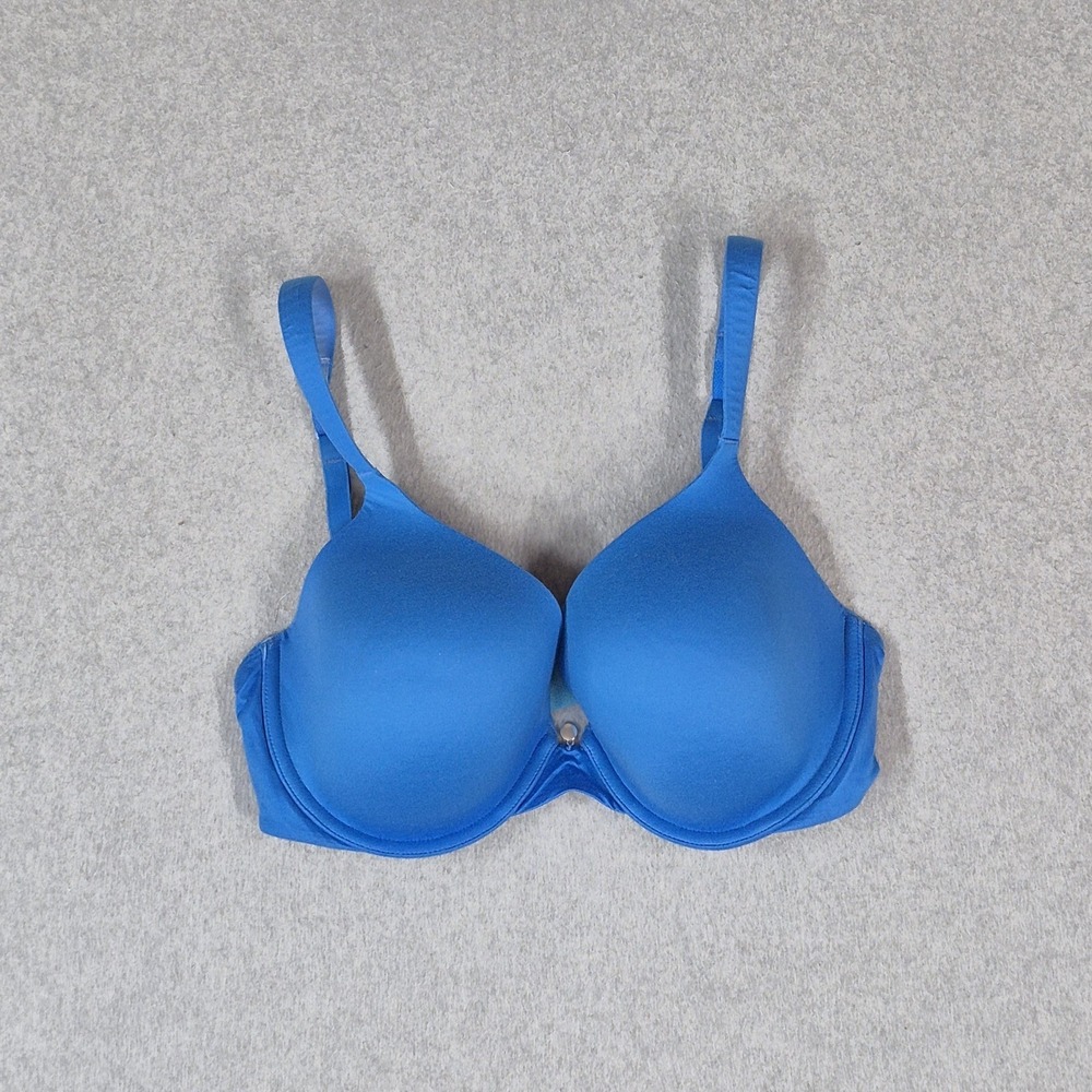 Victoria's Secret Women Bra 34D Blue Lined Perfect Coverage T Shirt